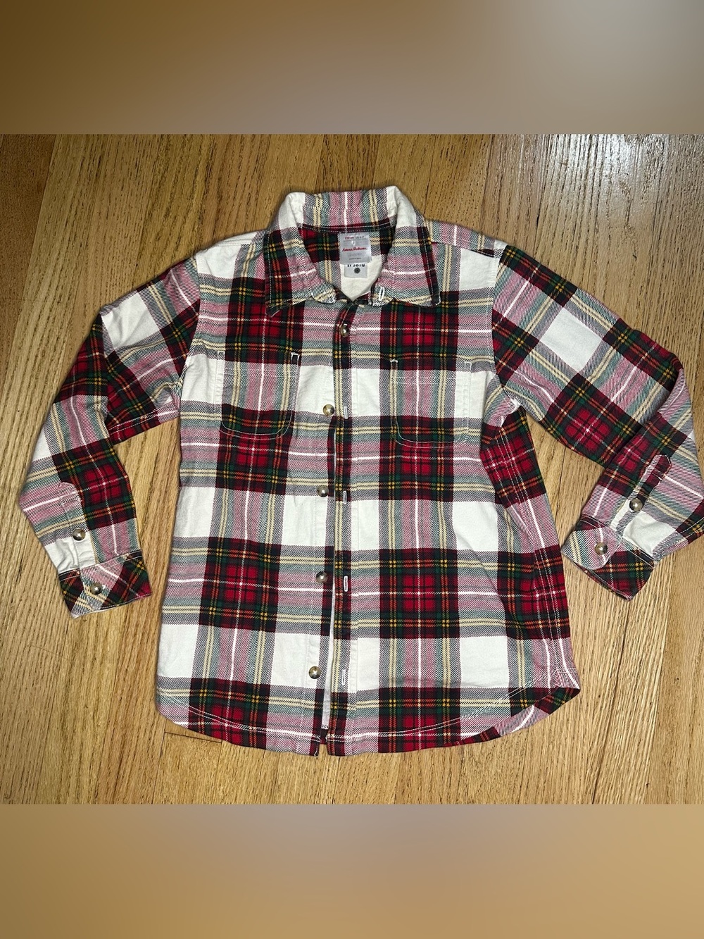 Hanna Andersson Size: 6-7 Plaid Button-Front Shirt